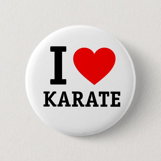 I Liebe Karate Button (Vorderseite)