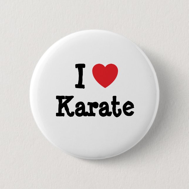 I Liebe Karate Herz Brauch personalisiert Button (Vorderseite)