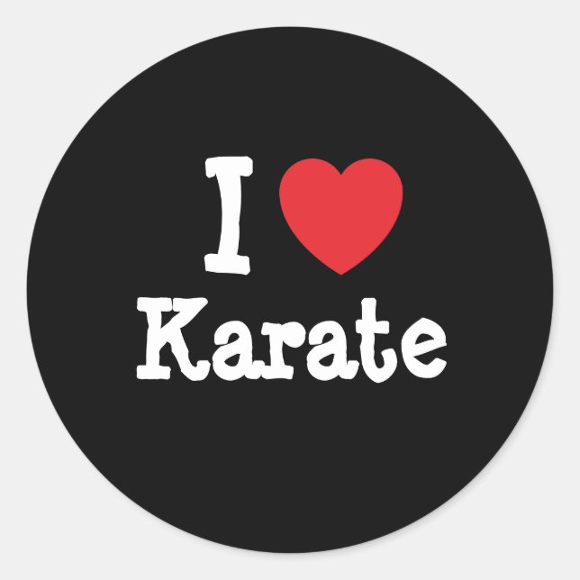 I Liebe Karate Herz Brauch personalisiert Runder Aufkleber (Vorderseite)