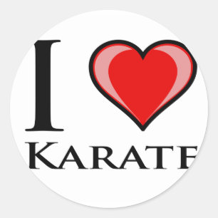 I Liebe Karate Runder Aufkleber