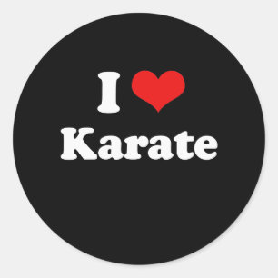 I Liebe-Karate-T-Shirt Runder Aufkleber