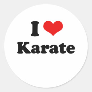 I Liebe-Karate-T-Shirt Runder Aufkleber