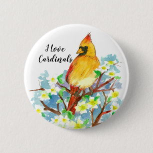 I Liebe Kardinal Staat Bird of Virginia Button
