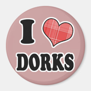 I Liebe (Kariertes Herz) Deppe Magnet