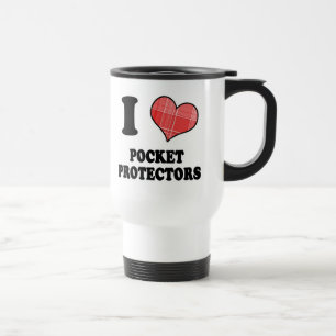 I Liebe (Kariertes Herz) Taschenschützer Reisebecher