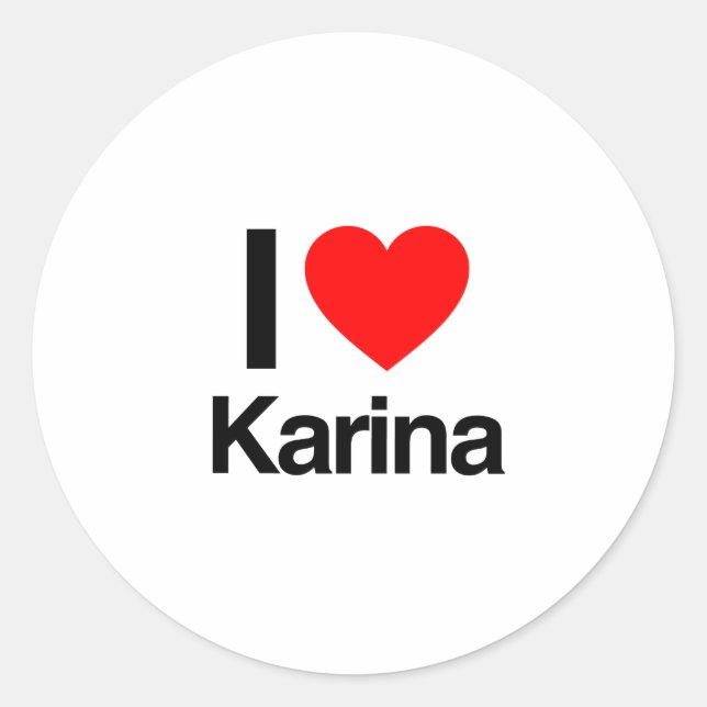 i Liebe karina Runder Aufkleber (Vorderseite)