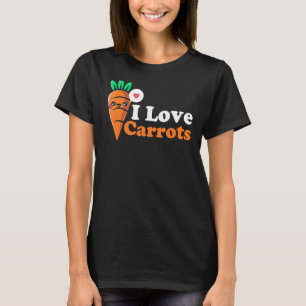 I Liebe Karotten Vegane Pflanze Lebensmittel Veget T-Shirt