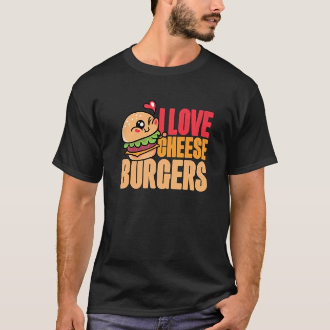 I Liebe Käse Burgers Hamburger Women and Cheesebu T-Shirt (Vorderseite)