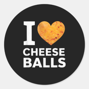 I Liebe Käse Funny Cheeseball Snack Food Lover Runder Aufkleber