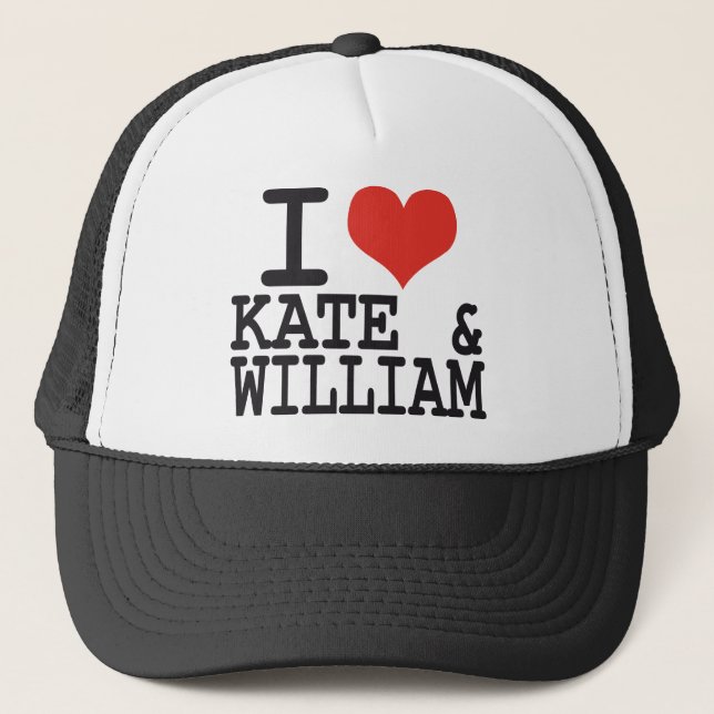 I LIEBE KATE UND WILLIAM TRUCKERKAPPE (Vorderseite)