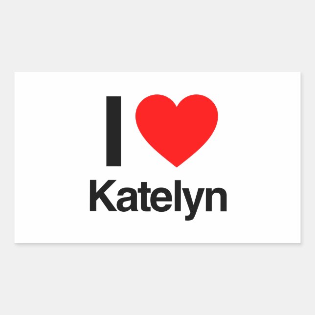 i Liebe katelyn Rechteckiger Aufkleber (Vorderseite)