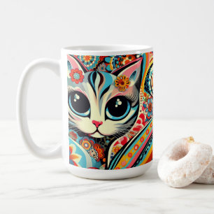 I Liebe Kätzchen Cat Mexican Folk Art Talavera Sty Kaffeetasse