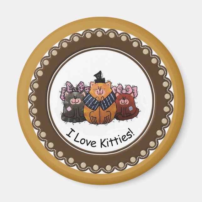 I Liebe Kätzchen Magnet (Vorne)