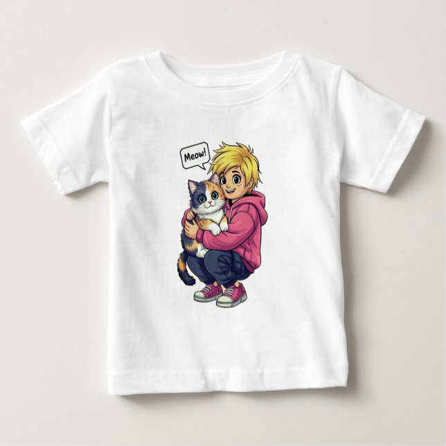 I Liebe Katze Baby T-shirt (Vorderseite)