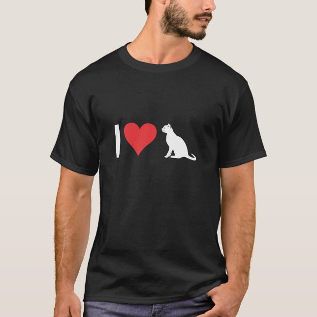 I Liebe Katze T-Shirt (Vorderseite)