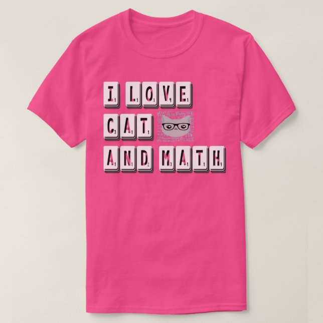 I Liebe Katze und Mathematik essenziell 1 T-Shirt (Design vorne)