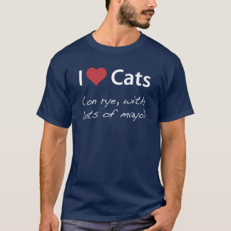 I Liebe-Katzen (auf Roggen, mit Losen von Mayo) T-Shirt