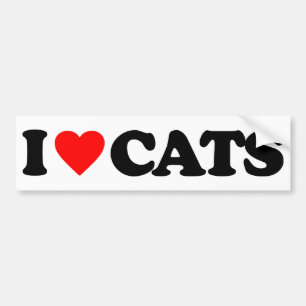 I LIEBE-KATZEN AUTOAUFKLEBER