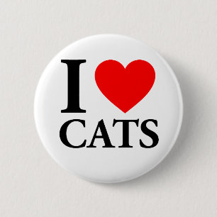 I Liebe Katzen Button