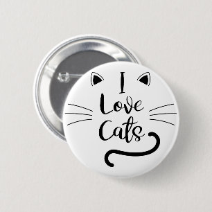 I Liebe Katzen Button