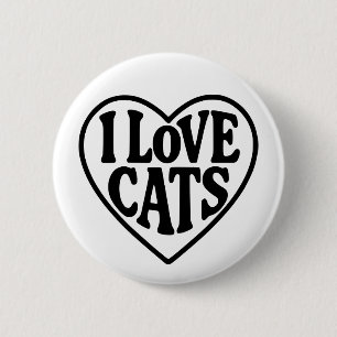 I Liebe Katzen Button