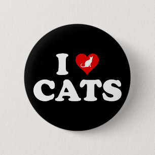I Liebe Katzen Button