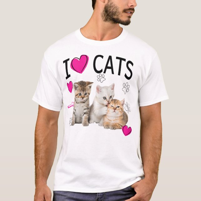 I Liebe Katzen | Cat lover I Liebe Kittens T-Shirt (Vorderseite)