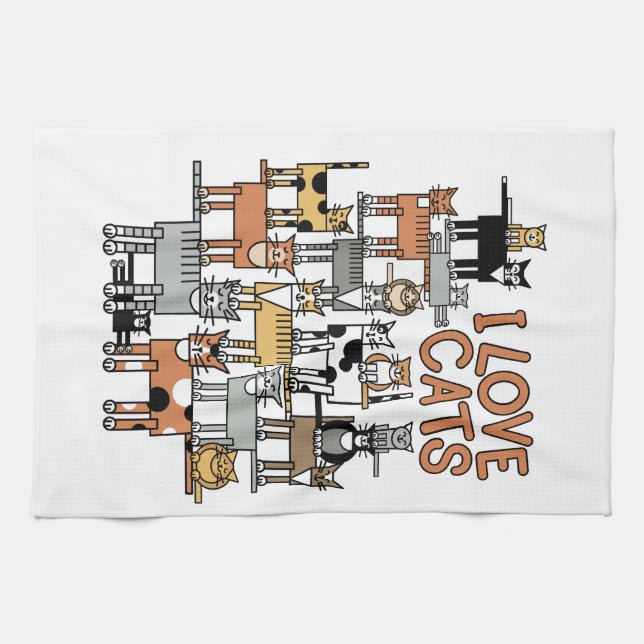 I LIEBE-KATZEN HANDTUCH (Horizontal)