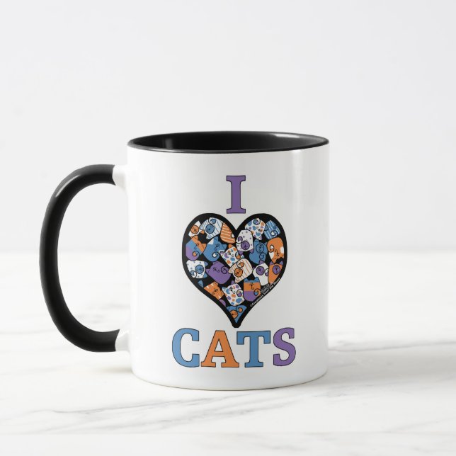 I Liebe Katzen - Herzklopfen Tasse (Links)
