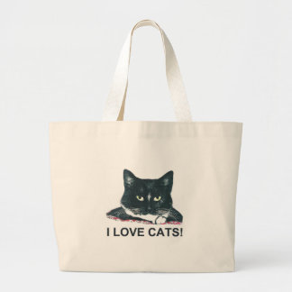 I LIEBE-KATZEN! JUMBO STOFFBEUTEL