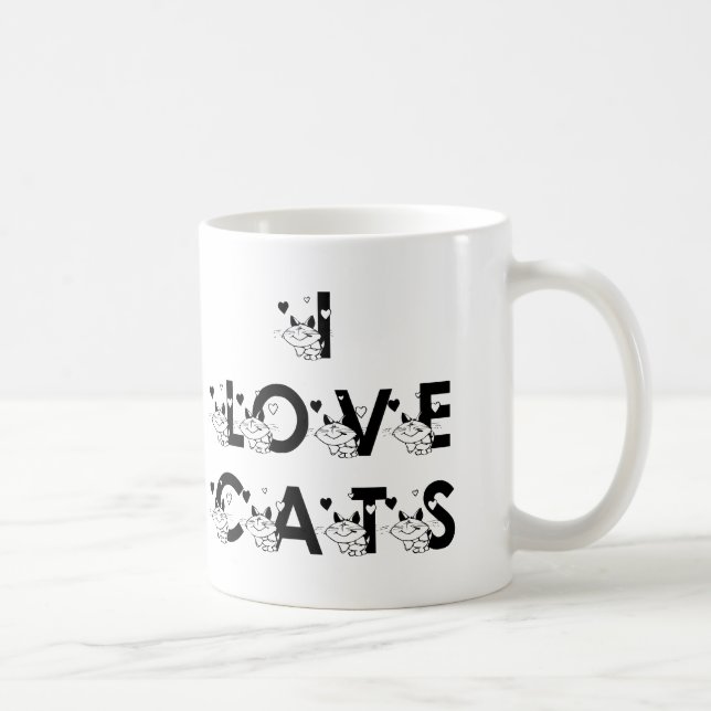 I Liebe-Katzen-Kaffee-Tasse Tasse (Rechts)