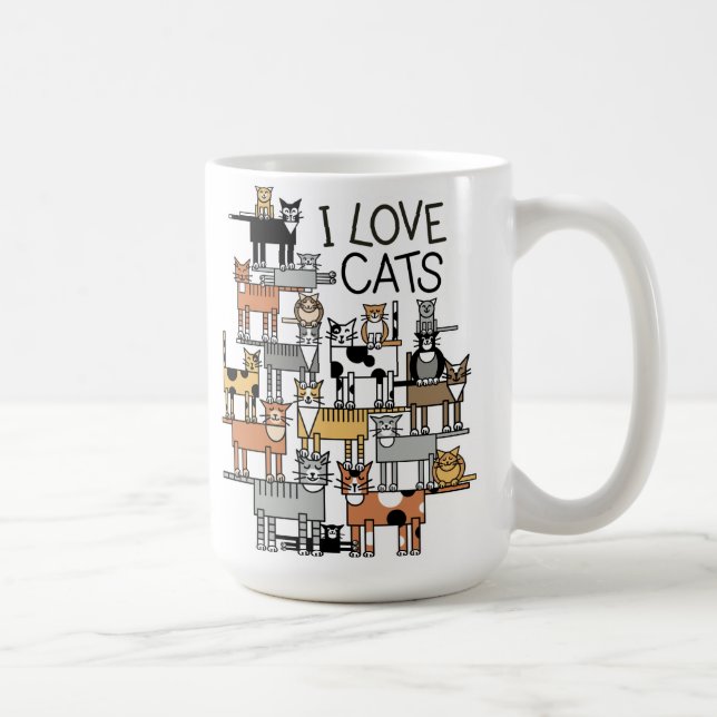 I Liebe-Katzen Kaffeetasse (Rechts)