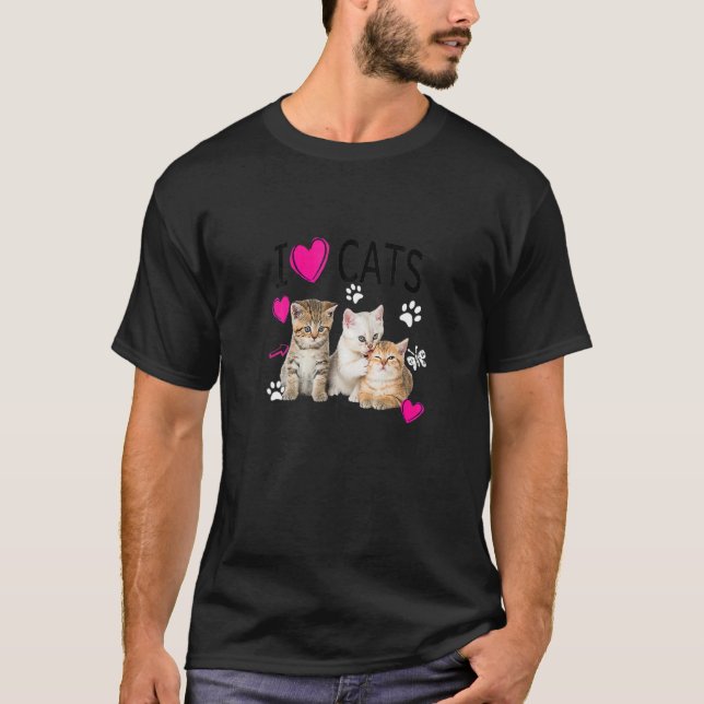 I Liebe Katzen Katze Ei I Liebe Kätzchen T-Shirt (Vorderseite)
