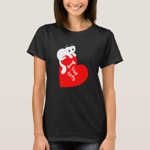 I Liebe Katzen Katzen Kätzchen Tierfreunde Herz T-Shirt