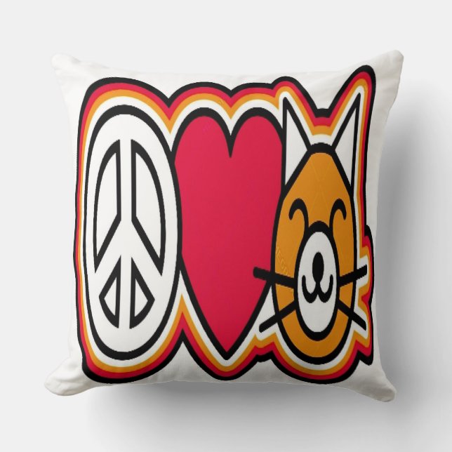 I Liebe Katzen Kissen (Vorderseite)