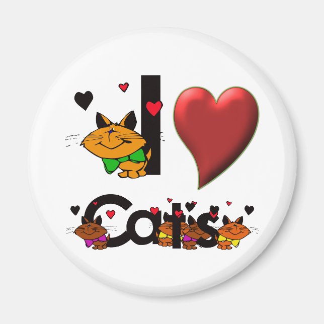 I Liebe Katzen Magnet (Vorne)