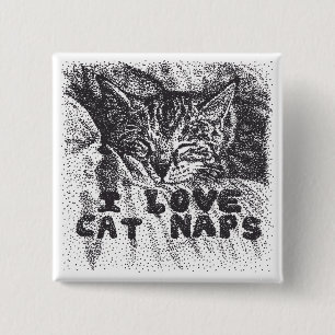 I Liebe Katzen Nickerchen, Katze schlafen Button