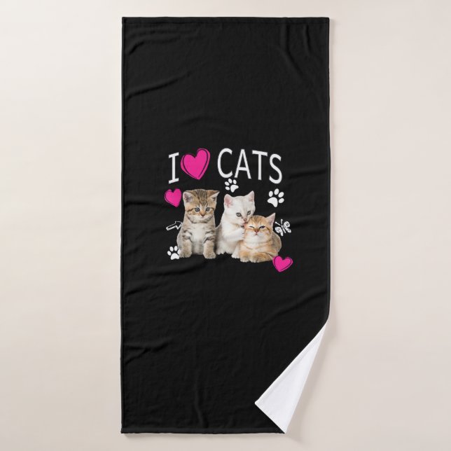 I Liebe Katzen Shirt _ Katzenlover - I Liebe Kätzc Badehandtuch (Badehandtuch)
