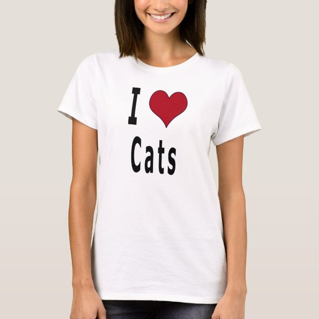 I Liebe-Katzen T-Shirt (Vorderseite)