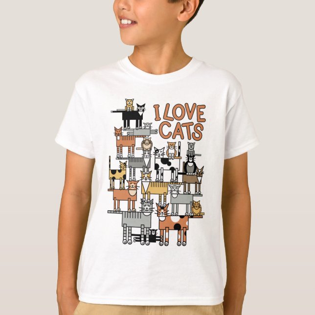 I LIEBE-KATZEN T-Shirt (Vorderseite)
