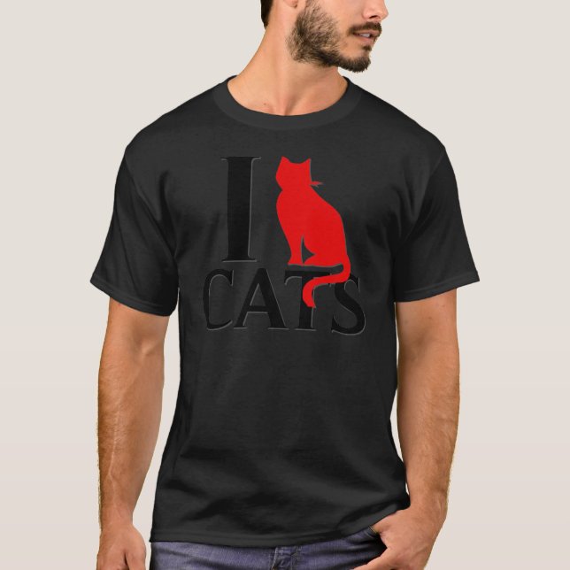I Liebe-Katzen T-Shirt (Vorderseite)