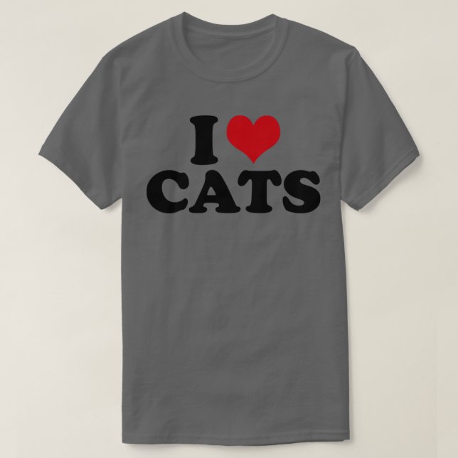 I Liebe Katzen T-Shirt (Design vorne)