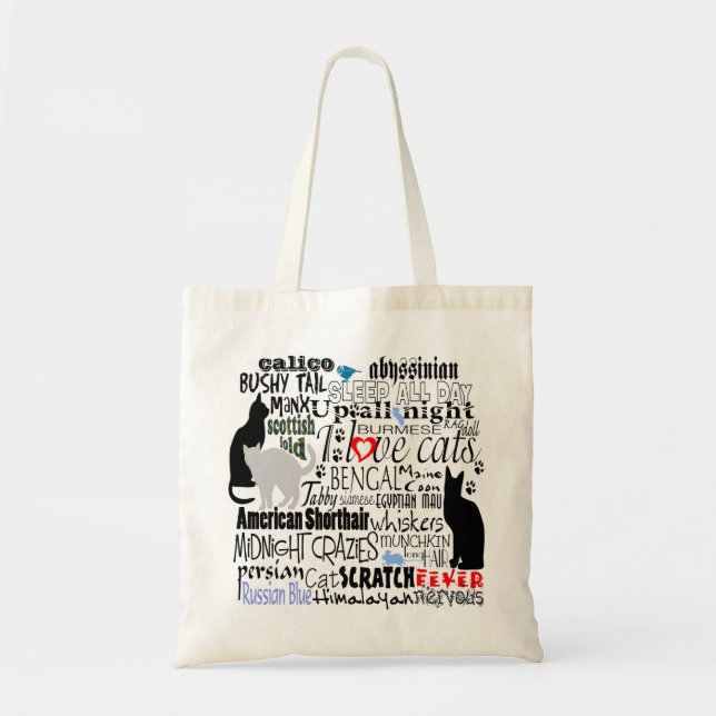 I Liebe Katzen Tragetasche (Vorne)