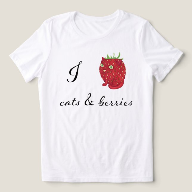 I Liebe Katzen und Berries Tri-Blend Shirt (Design Vorderseite)