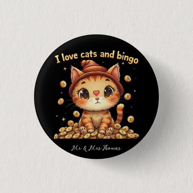 I Liebe Katzen und Bingo Perfect Combo Bingo Liebe Button (Vorderseite)