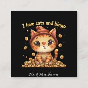 I Liebe Katzen und Bingo Perfect Combo Bingo Liebe Quadratische Visitenkarte