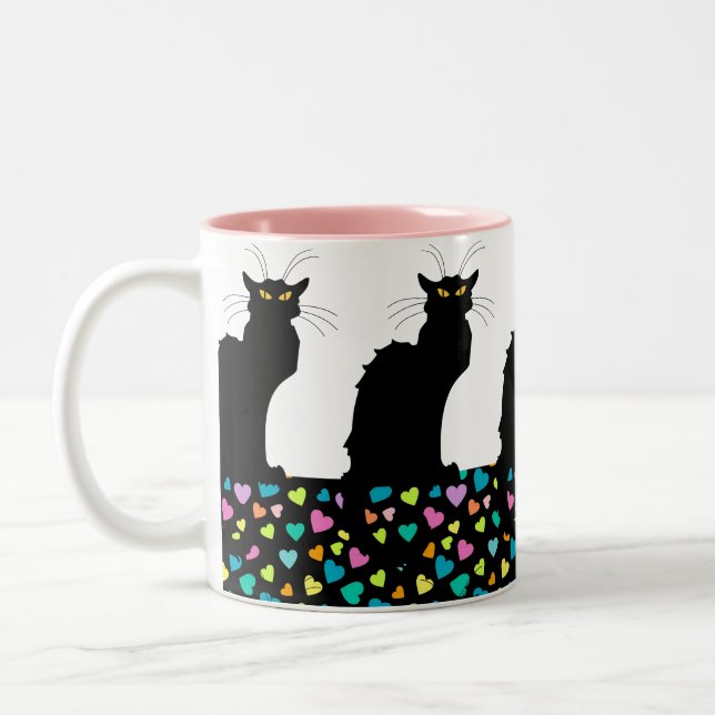 I Liebe-Katzen Zweifarbige Tasse (Links)