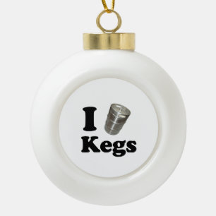 I Liebe Kegs Keramik Kugel-Ornament