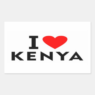 I Liebe Kenia Land wie Herztourismus Rechteckiger Aufkleber
