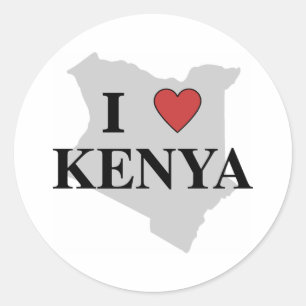 I Liebe Kenia Runder Aufkleber
